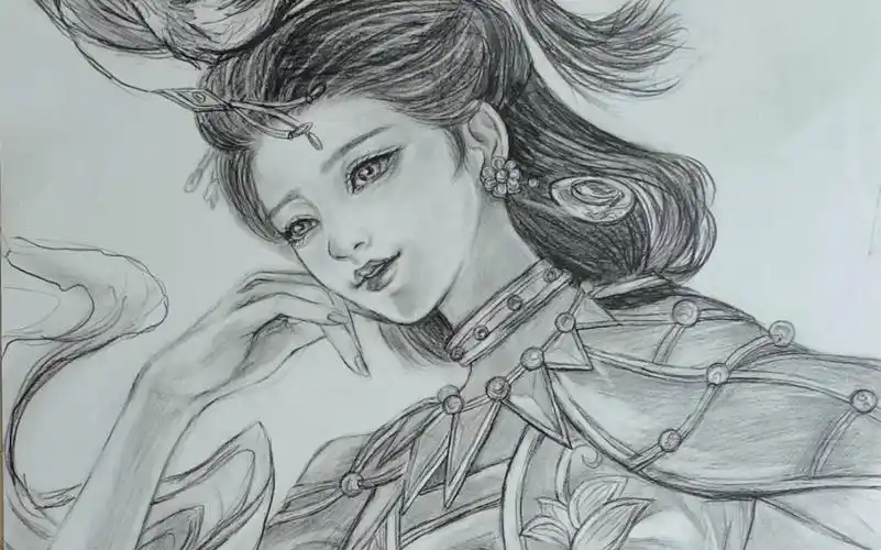 女儿国国王～我只想今生,不想来世#素描(每日一画)_哔哩哔哩_bili