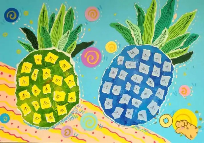 儿童画《菠萝》3～4岁