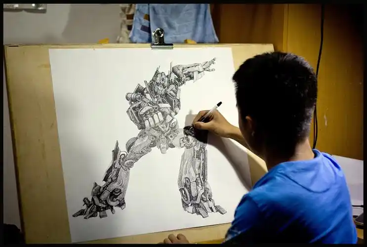 钢笔手绘 擎天柱