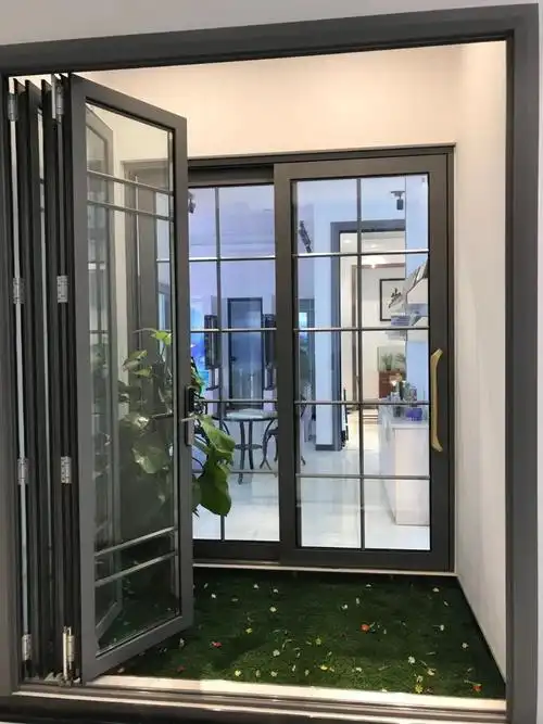 厂家定制 重型钛镁铝合金玻璃折叠门 室内隔断折叠门