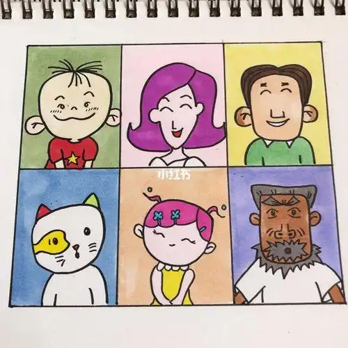 大耳朵图图一家人简笔画高清图