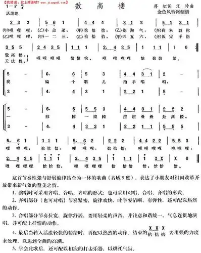 《数高楼(儿童歌)》简谱