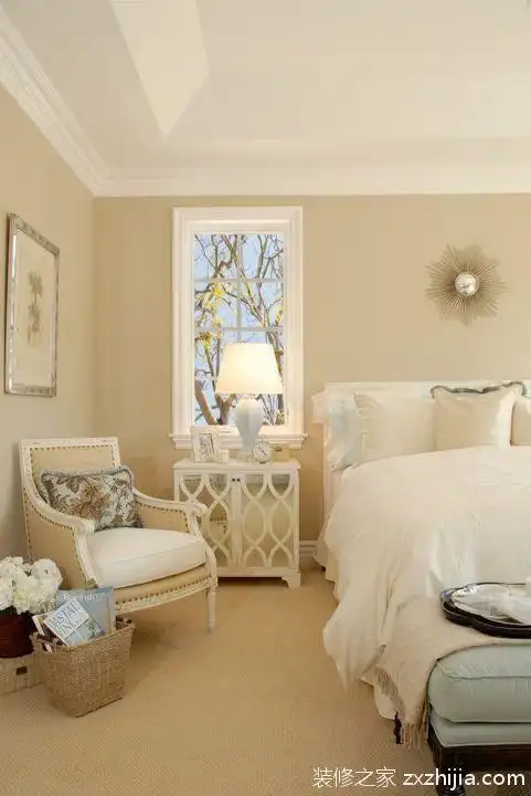 米色素雅简欧风卧室装修设计_装修之家装修效果图