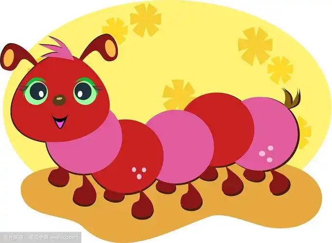 可爱的红色毛毛虫