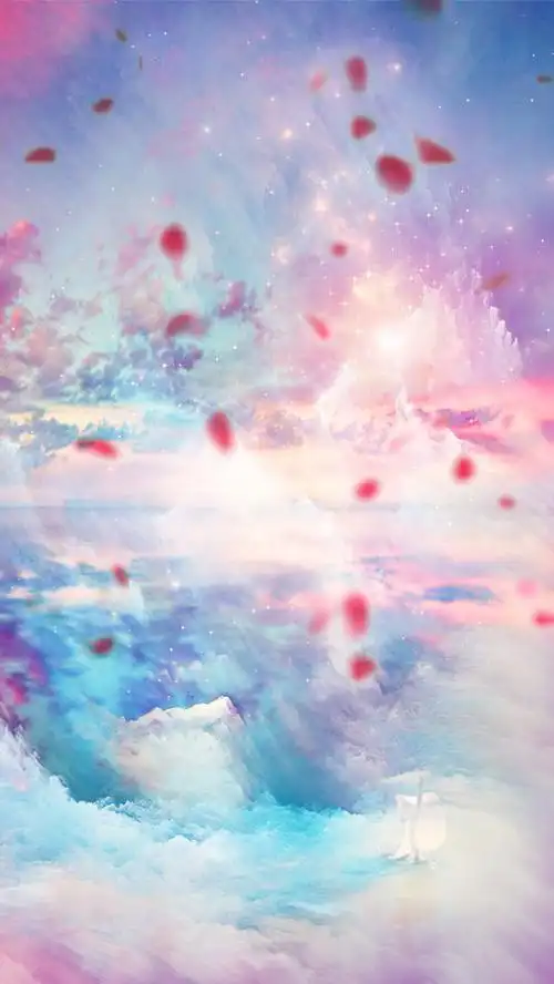 浪漫云层花撒背景