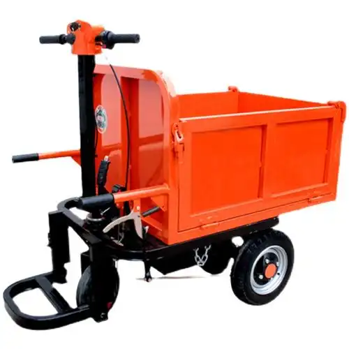 工程工地电动手推车翻斗车搬砖拉砂浆养殖拉粪平板工具车