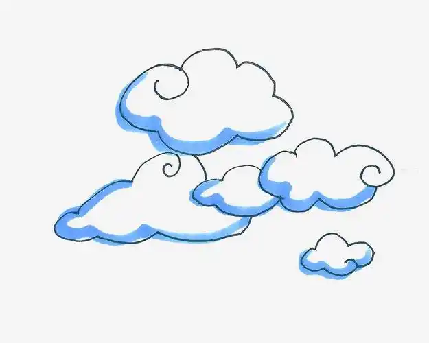 云朵简笔画漂亮简笔画教程