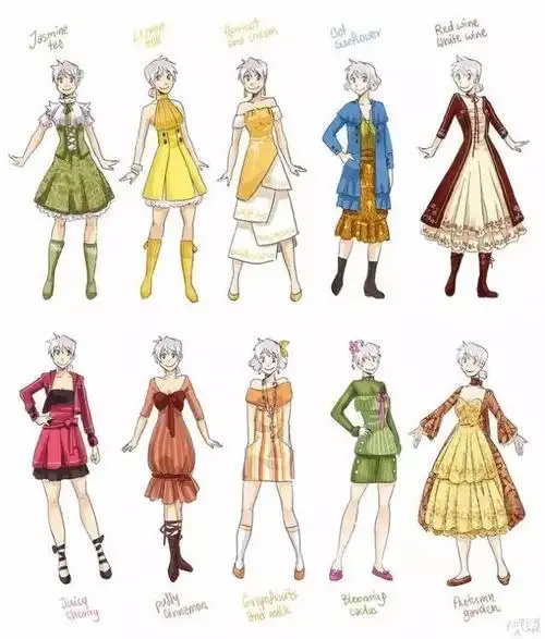 动漫人物服装怎么画?60种服饰参考!