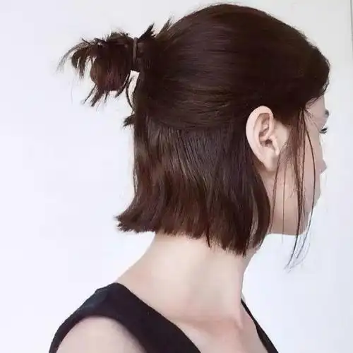 简单韩式短发发型扎法