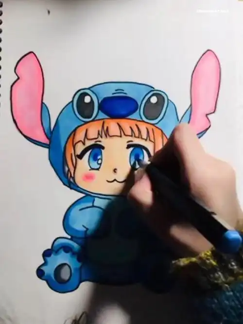 今天我们动漫班画的是卡通动物帽