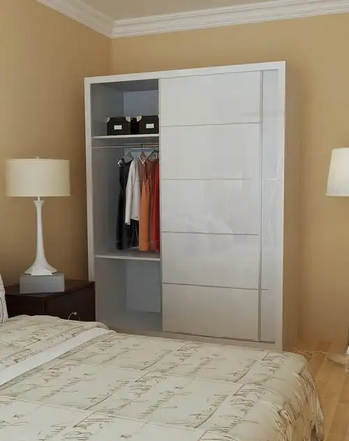 简约移门衣柜推拉门 烤漆趟门大衣橱 卧室整体衣帽间1.6米