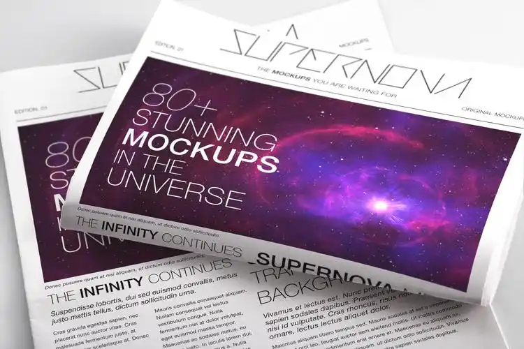 新闻报纸排版印刷效果图样机素材05newspaperpsdmockup05