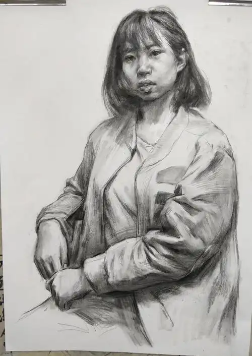 其它 半身照片写生练习 写美篇目标,人物比例动态舒服,准确