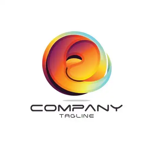 创意矢量现代彩色数字2标志设计