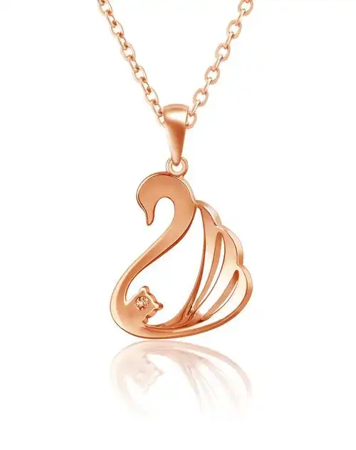 彩18k金钻石吊坠天鹅15克