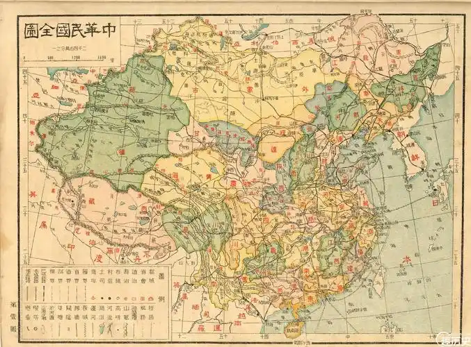 1926年,中华民国行政区划图./wikimedia