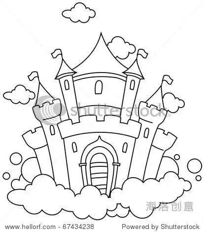 天空中城堡的简笔画