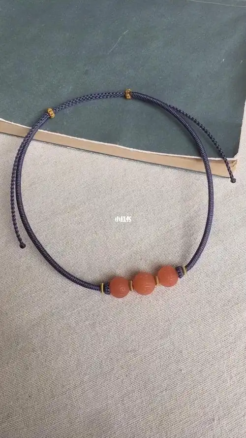 手工编织南红回纹珠锁骨链项链