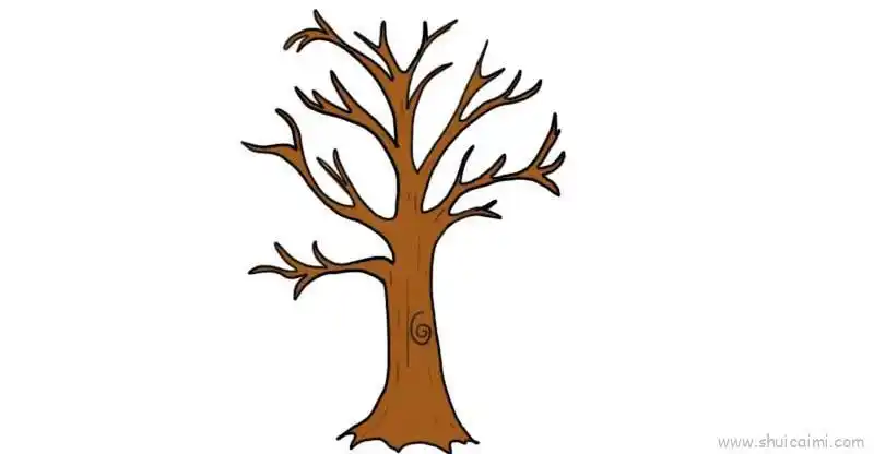 大树树干儿童画怎么画 大树树干简笔画简单又好看