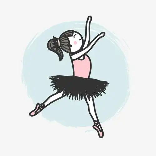 手绘矢量舞蹈女孩免抠素材
