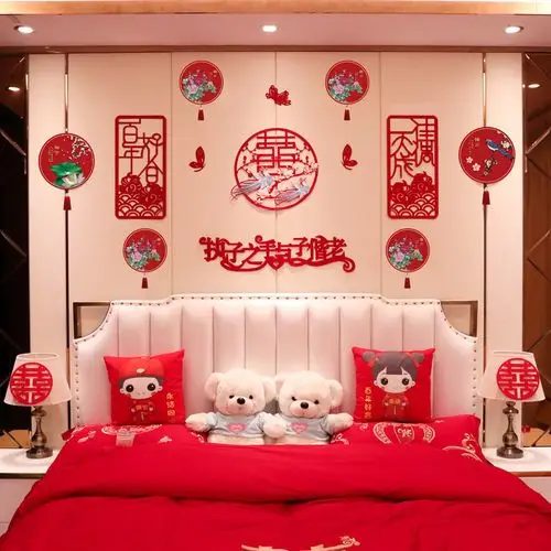 结婚婚房布置套装装饰男方创意浪漫新房卧室婚房布置套装