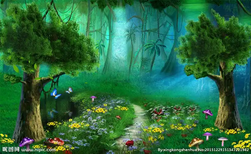 舞台背景森林图片