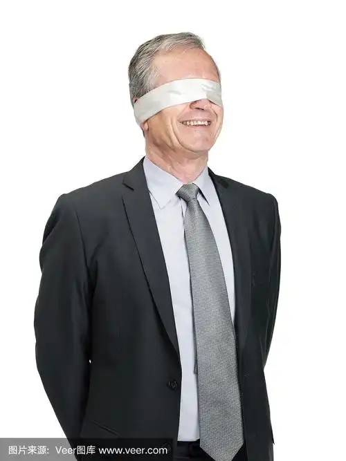 蒙住眼睛-用绷带蒙住眼睛的商人