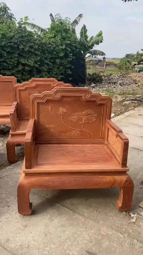 缅甸花梨木沙发10件套半成品