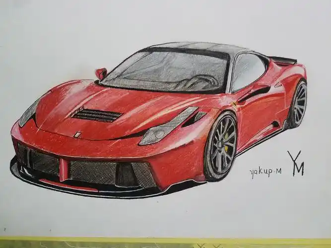 法拉利跑车|纯艺术|绘画|vatan雅阁布_原创作品-站酷(zcool)