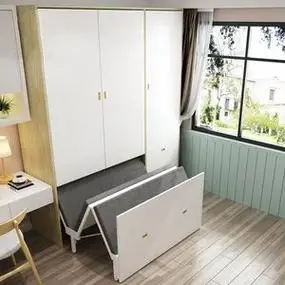 现代简约隐形床衣柜一体小户型多功能组合客厅折叠床省空间伸缩床