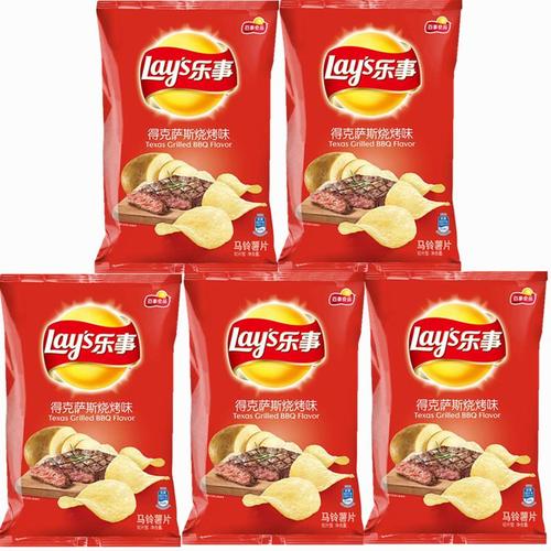 乐事薯片德克萨斯烧烤味70g/袋切片土豆洋芋片膨化零食大礼包