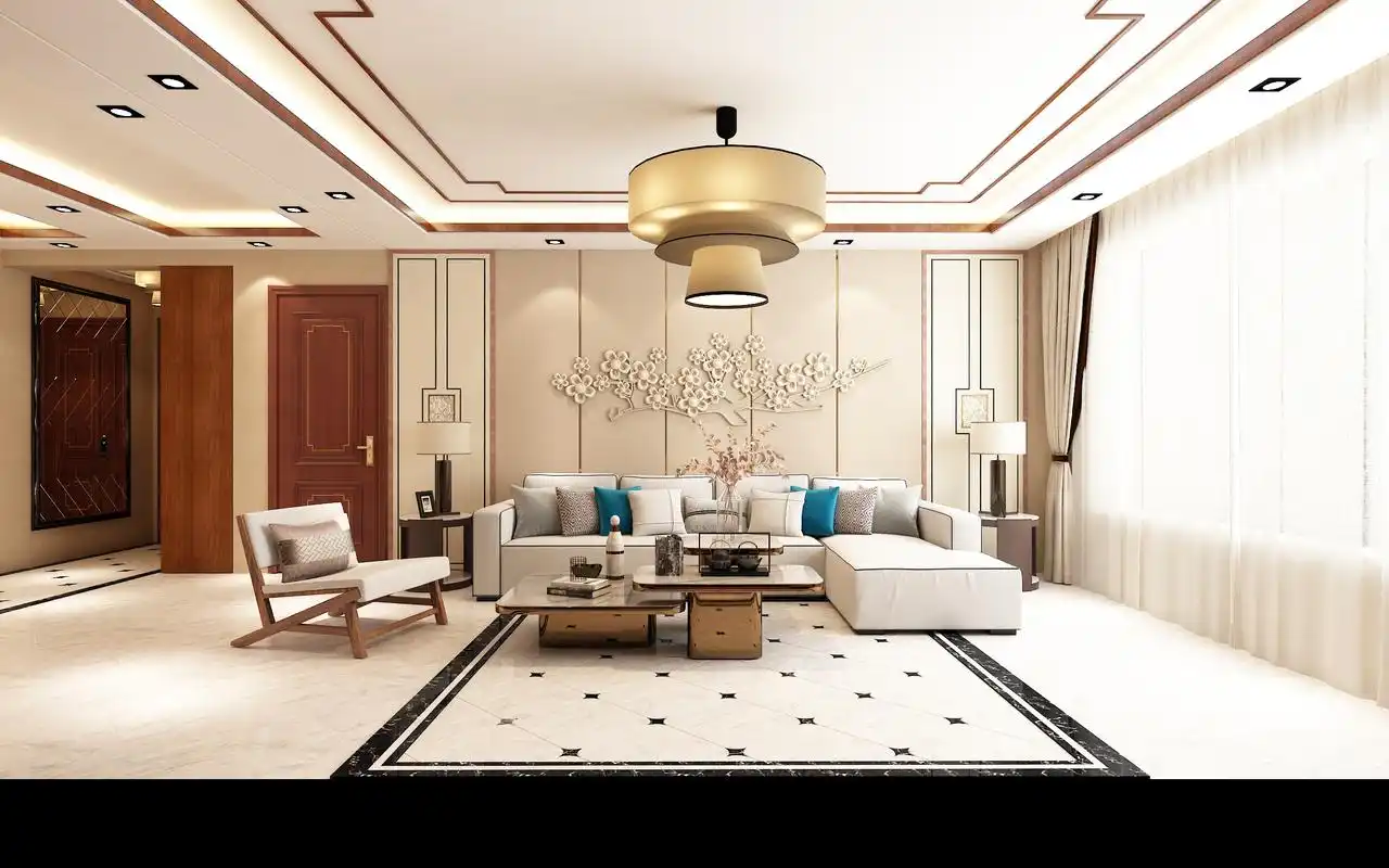 现代轻奢中式室内装修效果图