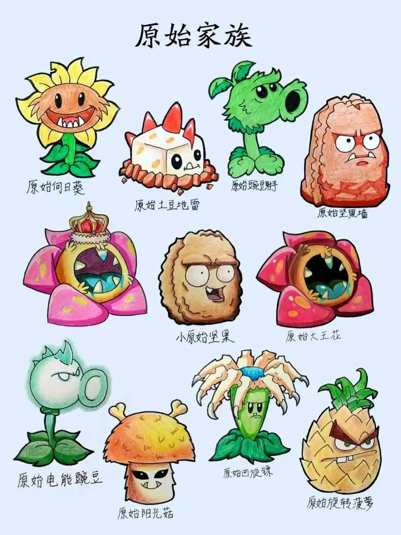 植物大战僵尸绘画原始家族