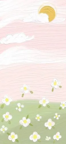 油画壁纸高清壁纸 可爱简约 插画手绘 cr. 九绛风