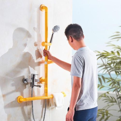 淋浴房安全防滑扶手花洒支架升降杆浴室沐浴淋浴洗澡老t型防摔架