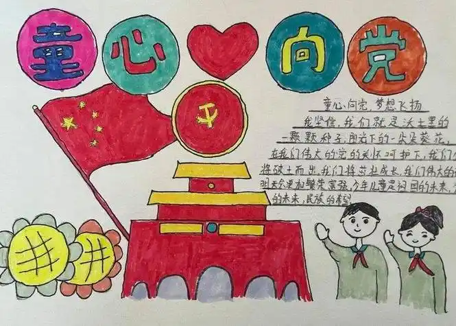 牢记使命童心向党手抄报童心向党手抄报