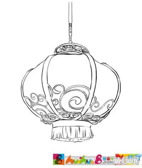 古风灯笼简笔画