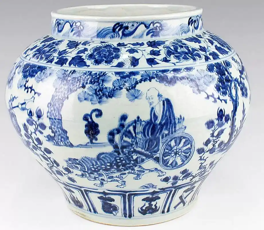 元青花鬼谷子下山大罐