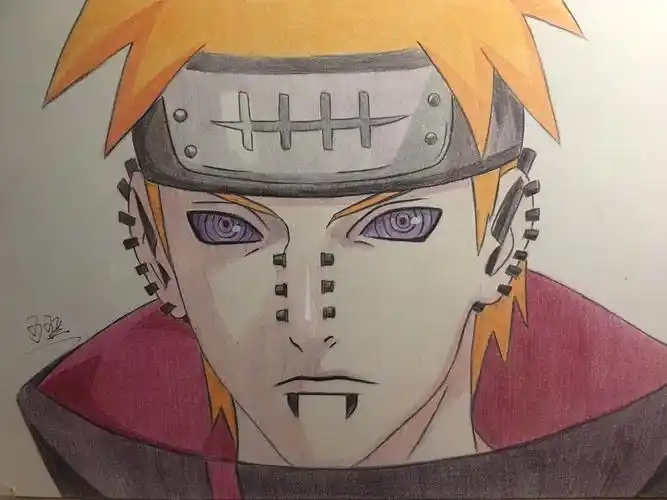 彩铅-火影忍者佩恩天道|动漫|单幅漫画|可可豆6_原创作品-站酷zcool