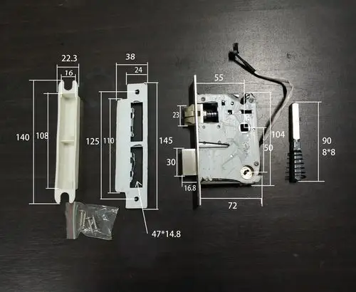 双舌电子锁体 双快型智能锁锁体 5550 5572 6072电子锁体
