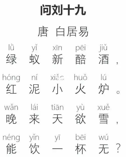 诗词精读分享问刘十九唐白居易