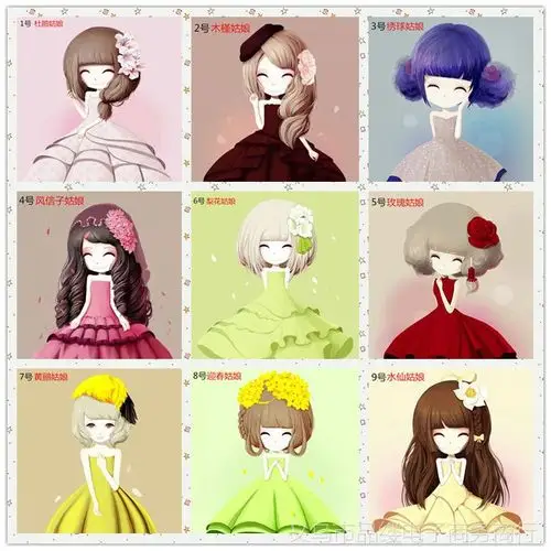 【款5d钻石绣diy花花姑娘钻石画圆钻可爱人物客厅卧室一件代发】图片