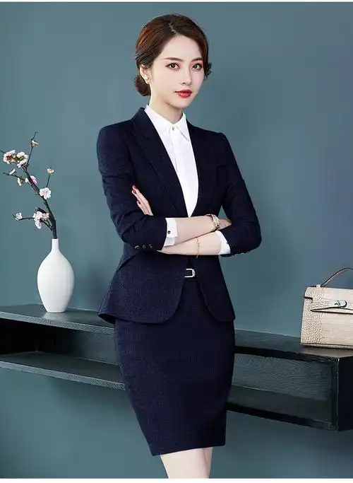 罗蒙romon职业套装女正式西装春秋款珠宝店工作服女神