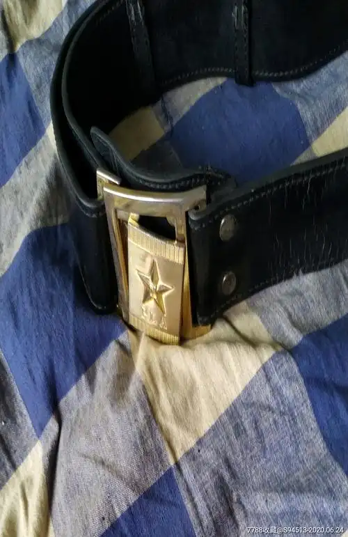 旧黑色革制pla武装带一条-腰链/腰带-7788商城