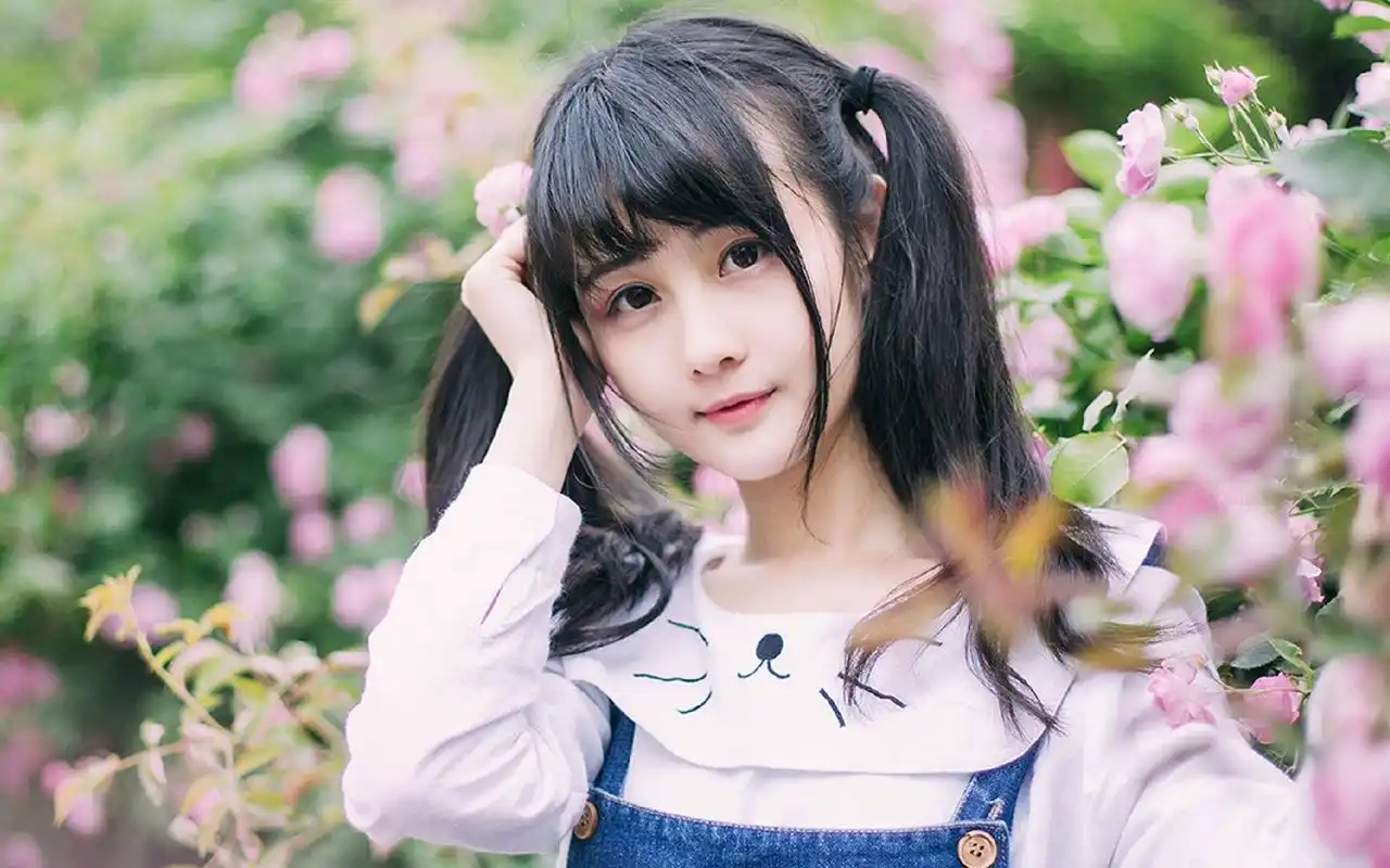 日系可爱双马尾女孩小清新唯美高清桌面壁纸