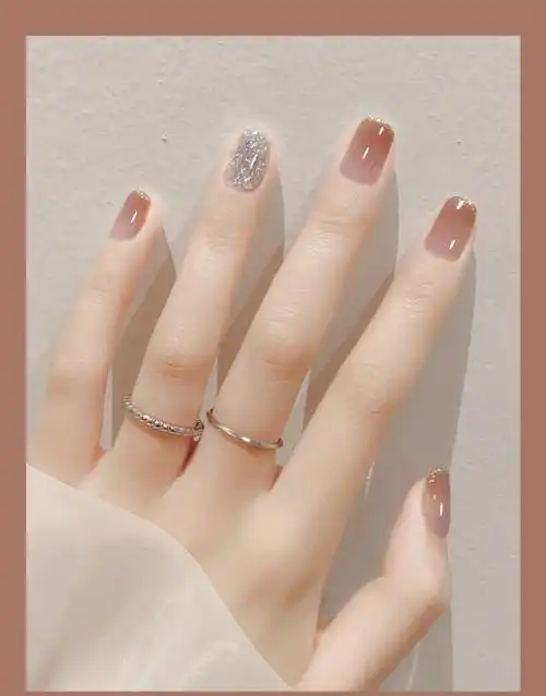 夏天美甲图片清新跳色_小红书