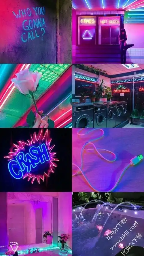 抖音荧光拼图高清手机壁纸|抖音荧光潮图片大全 10枚高清版下载 最新