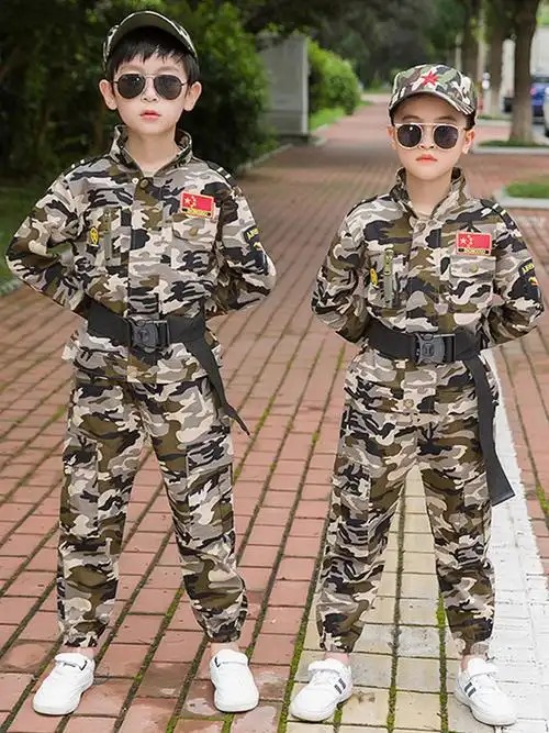 儿童迷彩服套装男童特种兵炮兵演出服装潮秋冬中小学生军装军训服
