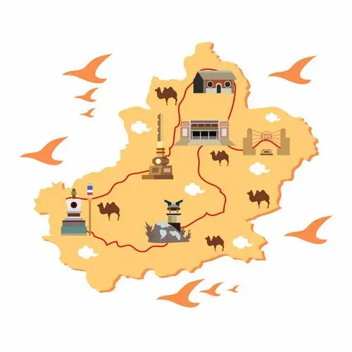 卡通风格新疆旅游地图920790png图片素材