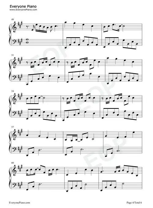 玫瑰少年-五月天五线谱预览4-钢琴谱文件(五线谱,双手简谱,数字谱